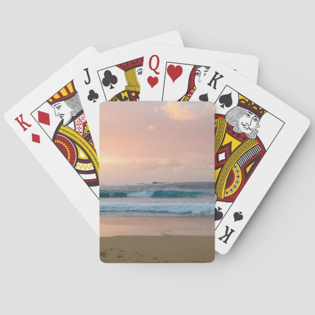 Sunset Beach and ocean  Playing Cards (Back)