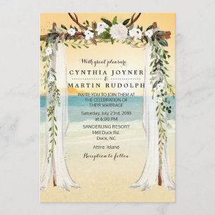 Sunset Beach Arbor Wedding Invitation