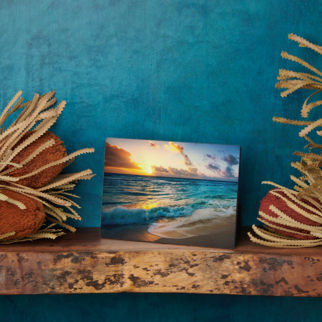 Sunset Beach Art Decor Plaque (Side)