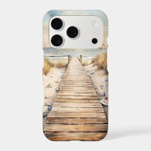 Sunset Beach Boardwalk Watercolor