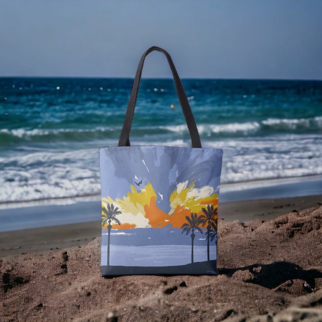 Sunset Beach by © Cathy Thompson Tote Bag (Creator Uploaded)