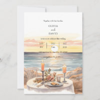 Sunset Beach Candlelight Dinner Scenery Wedding