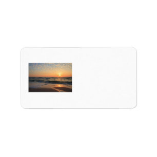 Sunset, Beach, & Clouds Label
