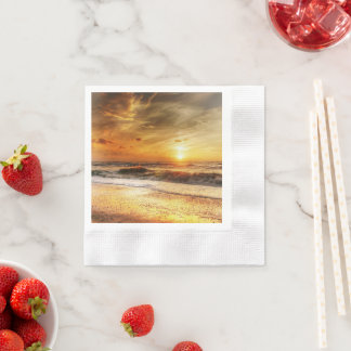 Sunset Beach Coined Cocktail Paper Napkins 18