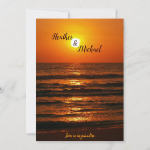 Sunset Beach Destination Wedding Invitation