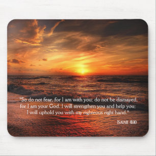 Sunset Beach Do Not Fear Isaiah 41:10 Mouse Pad