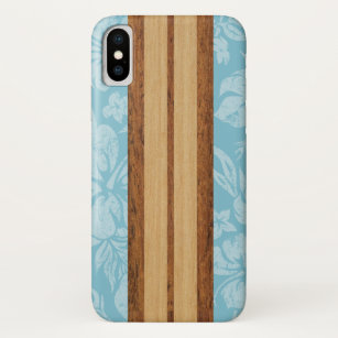 Sunset Beach Faux Wood Surfboard Hawaiian Aqua Case-Mate iPhone Case