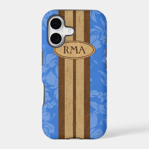 Sunset Beach Faux Wood Surfboard Hawaiian Monogram