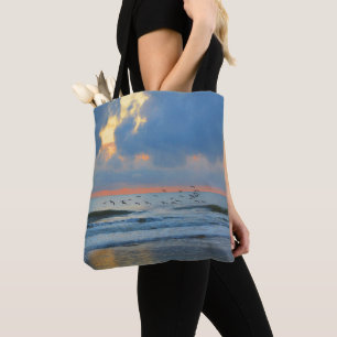 Sunset Beach Florida Ocean Warm Orange Abstract Tote Bag