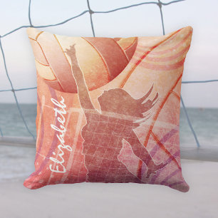 Sunset Beach Girls' Volleyball Cushion