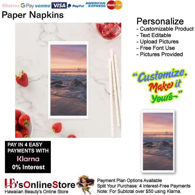 Sunset Beach Guest Towel Paper Napkins 37 (Sunset Beach Tables Kitchen Restaurant Decor Paper Guest Towels 37.)