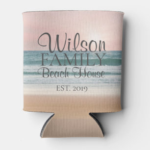 Sunset Beach House Seaside Vacation Can Cooler