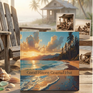Sunset Beach Hut Waves Aesthetic Guest Book