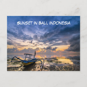 Sunset Beach in Bali, Indonesia Postcard