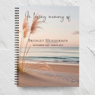 Sunset Beach In Loving Memory Memorial Guest Notebook