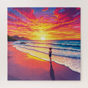 Sunset beach jigsaw puzzle