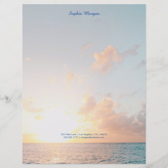 Sunset Beach, Name/Contact Info in Blue, Vs 2 (Front)