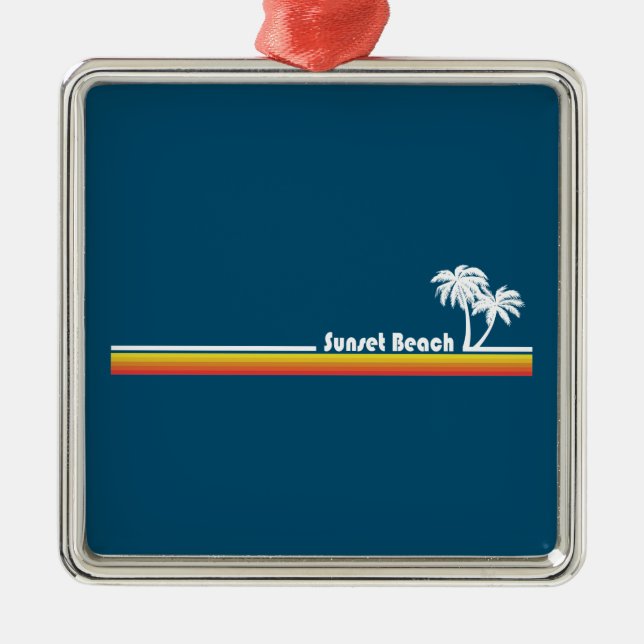 Sunset Beach North Carolina Metal Ornament (Front)
