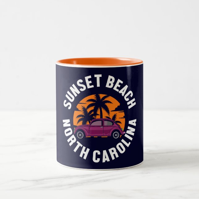 Sunset Beach,North Carolina Two-Tone Coffee Mug (Center)