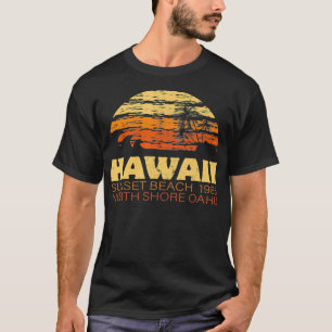 Sunset Beach Oahu Hawaii North Shore Retro Vintage T-Shirt