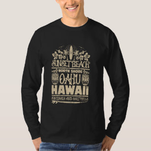 Sunset Beach Oahu North Shore Hawaii Surf Retro Ti T-Shirt
