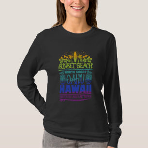 Sunset Beach Oahu North Shore Hawaii Surf Retro Ti T-Shirt
