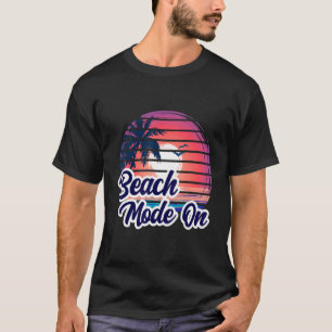 Sunset Beach Palm Tree  Summer Mode On Vacation Ho T-Shirt