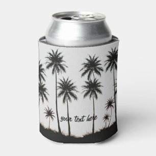 Sunset Beach Palm Tree Summer Vacation Custom Can Cooler