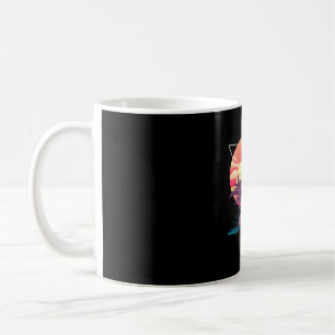 Sunset beach palm trees tropical summer retro coffee mug