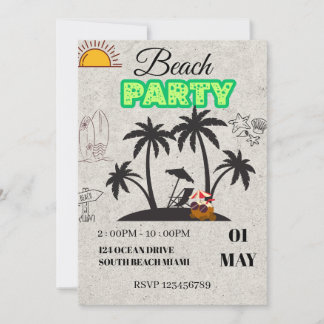 Sunset Beach Party Invitation