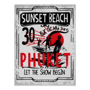 Sunset Beach Phuket Poster – Vintage Surfing