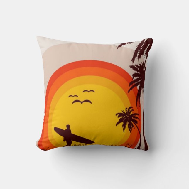 Sunset Beach Pillow (Front)