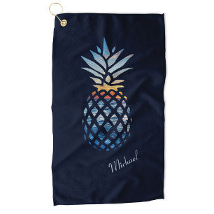 Sunset Beach Pineapple Custom Golf Towel