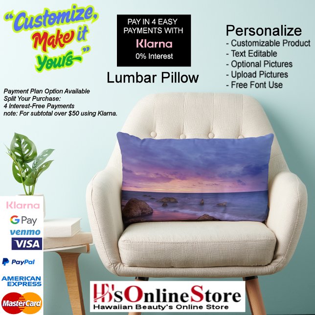 Sunset Beach Polyester Lumbar Pillow 13 (Sunset Beach Polyester Lumbar Pillow 13.)