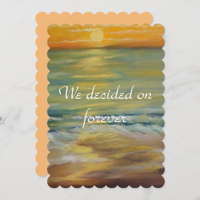 Sunset beach proposal invitation (Front/Back)