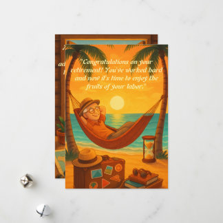 Sunset Beach Retirement Greeting Card 