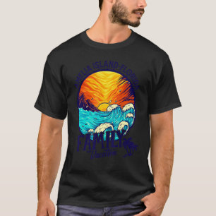 Sunset Beach Retro Amelia Island Florida Family Va T-Shirt