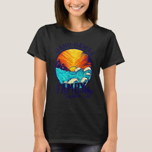 Sunset Beach Retro Oahu Hawaii Matching Family Vac T-Shirt