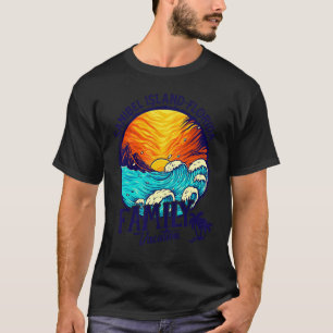 Sunset Beach Retro Sanibel Island Florida Family V T-Shirt