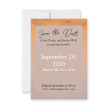 Sunset Beach Save the Date Card | Coastal Wedding