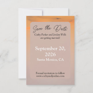 Sunset Beach Save the Date Card | Coastal Wedding