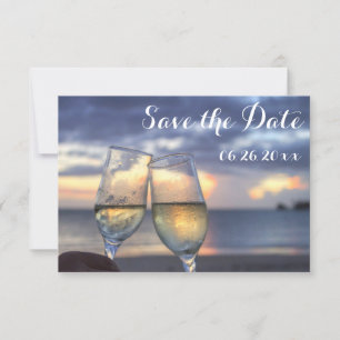 Sunset Beach Save The Date Flat Cards