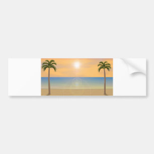 Sunset Beach Scene: Bumper Sticker
