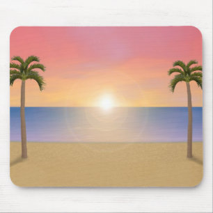 Sunset Beach Scene: Custom Mousepad