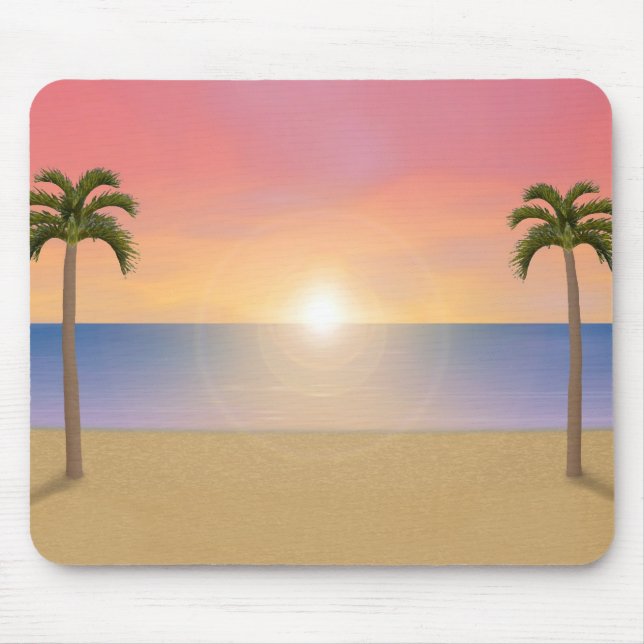 Sunset Beach Scene: Custom Mousepad (Front)