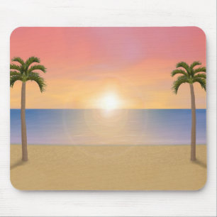 Sunset Beach Scene: Custom Mousepad