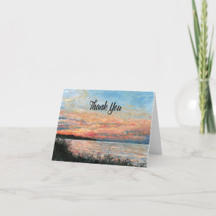 Sunset Beach Shoreline Thank You Card