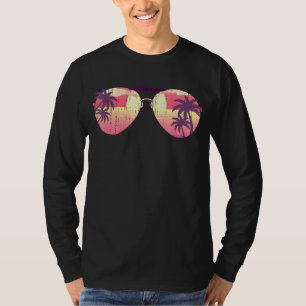 Sunset Beach Summer Vibes Palm Trees Tropical Sung T-Shirt