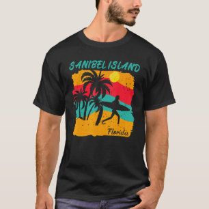 Sunset Beach Surfing Sanibel Island Florida Summer T-Shirt