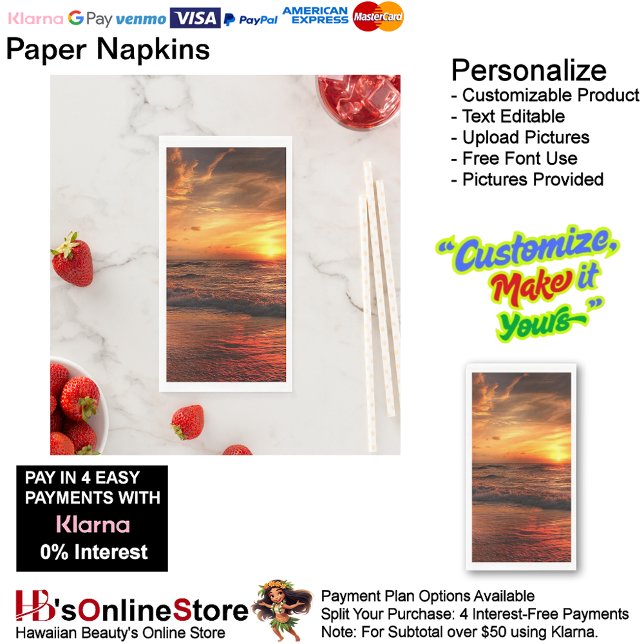Sunset Beach Tables Kitchen Restaurant Decor 17 Napkin (Sunset Beach Tables Kitchen Restaurant Decor Paper Guest Towels 17.)